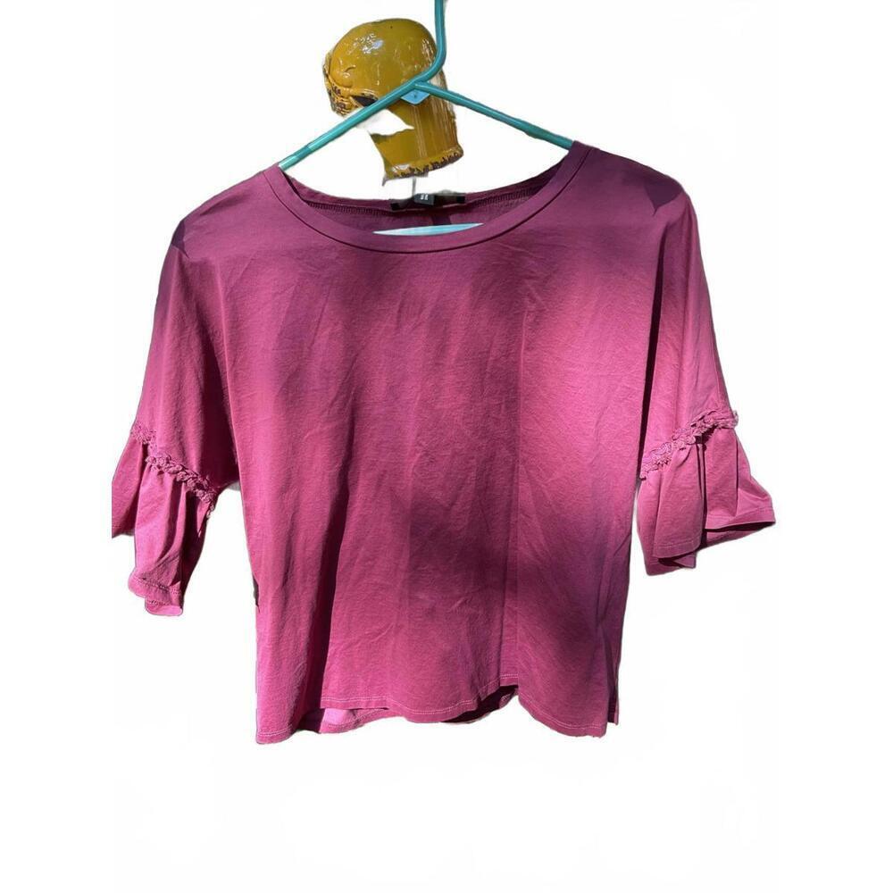 Weekend Max Mara Red Burgundy Calamai Flare Short Sleeves Top   Size Medium